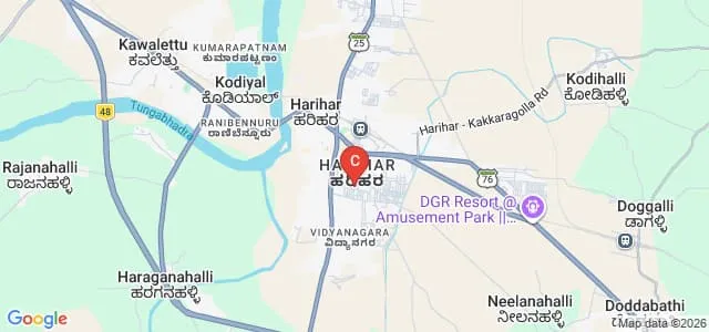 Government First Grade College, Harihar Map