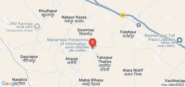 Mahamaya IT Polytechnic, Kannauj Map