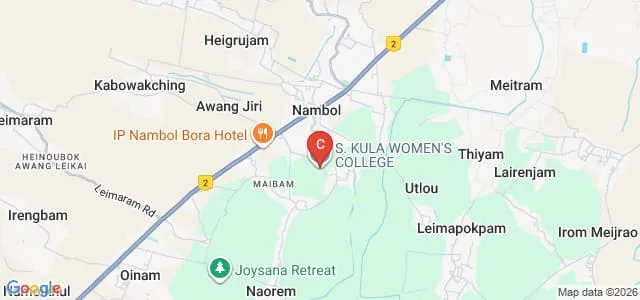 S Kula Womens College, Nambol Map
