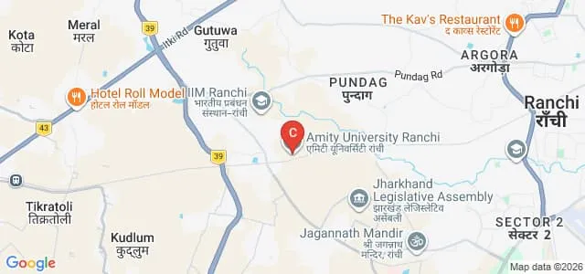 Amity Law School, Ranchi Map