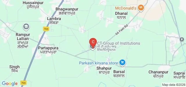 CT Institute of Hospitality Management, Jalandhar Map