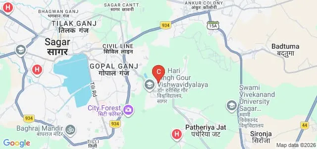 Department of Pharmaceutical Sciences, Dr Harisingh Gour Vishwavidyalaya, Sagar Map