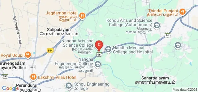 Nandha Siddha Medical College and Hospital, Erode Map