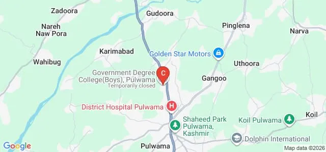 Government Degree College, Pulwama Map