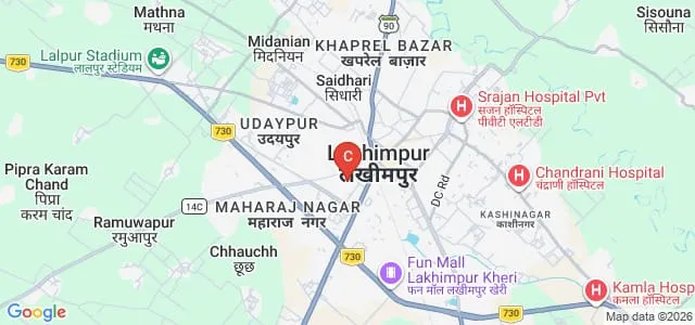 Yuveraj Dutta PG College, Lakhimpur Kheri Map