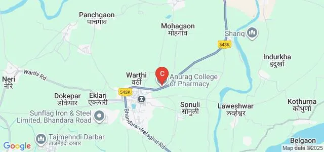 Anurag College of Pharmacy, Bhandara Map