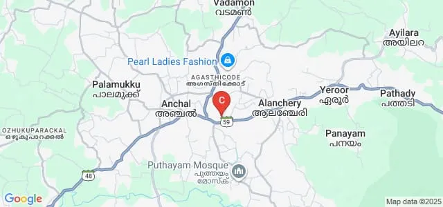 St Johns College, Anchal Map