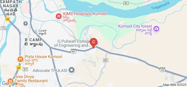 G Pullaiah College of Engineering and Technology, Kurnool Map