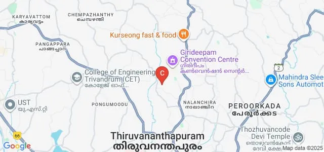Mar Gregorios College of Law, Nalanchira Map