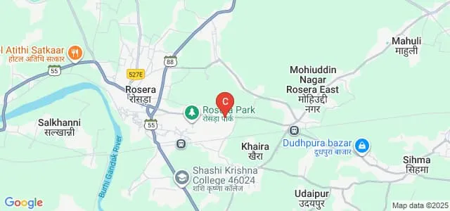 Udayna Charya Rosera College, Rosera Map