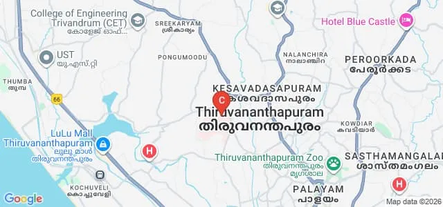 Government College of Nursing, Thiruvananthapuram Map
