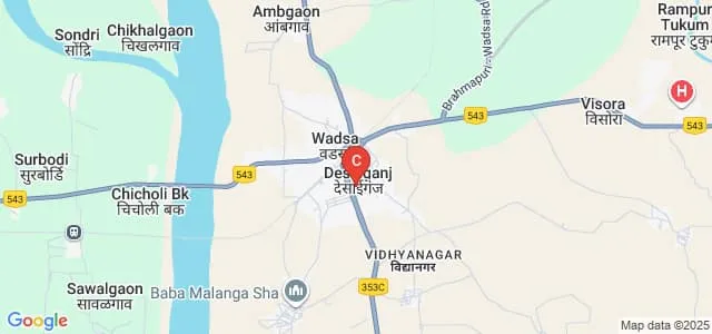 Adarsh Arts and Commerce College, Gadchiroli Map