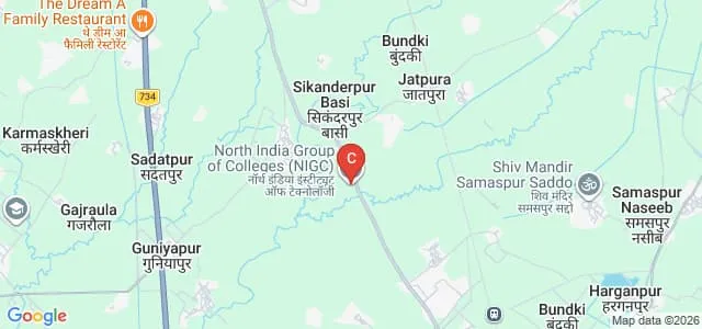 North India Institute of Technology, Bijnor Map