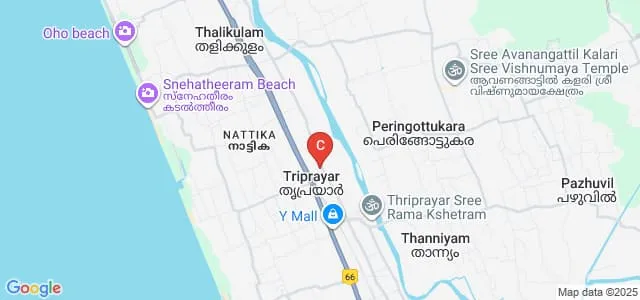 Sree Narayana College, Nattika Map