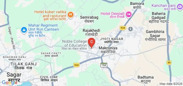 Noble College of Education, Sagar Map