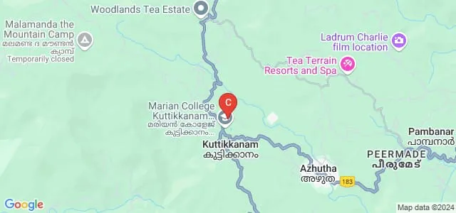 Marian International Institute of Management, Peermade Map