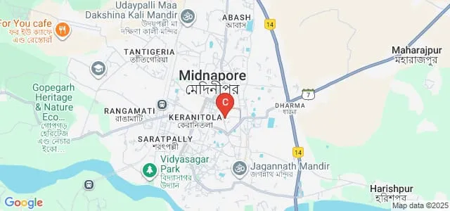 College of Nursing, Midnapore Medical College, Midnapore Map