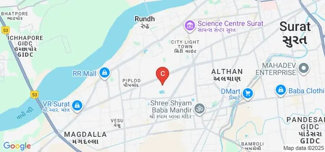 Department of Business and Industrial Management, Veer Narmad South Gujarat University, Surat Map