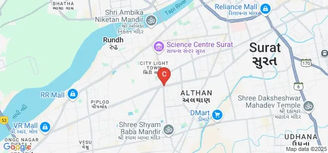 Dr Jaya and Dr Harivadan Shah Institute of Applied Science, Surat Map