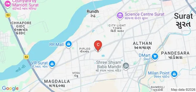 Department of Computer Science, Veer Narmad South Gujarat University, Surat Map