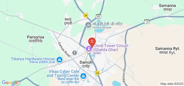 Christian Medical and Training Centre College of Nursing, Damoh Map