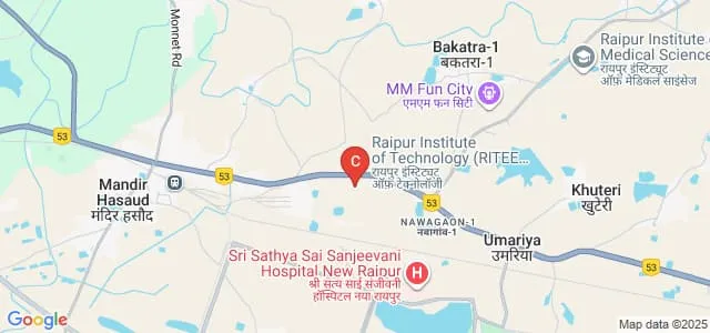 RITEE College of Nursing, Raipur Map