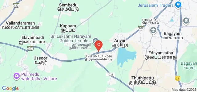 Sri Narayani College and School of Nursing, Vellore Map