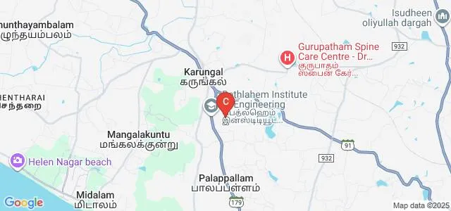 Bethlahem College of Nursing, Kanyakumari Map