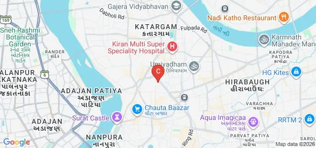 T and TV Institute of Nursing, Surat Map