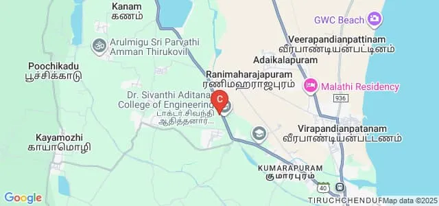 Padmashri Dr Sivanthi Aditanar College of Nursing, Tiruchendur Map