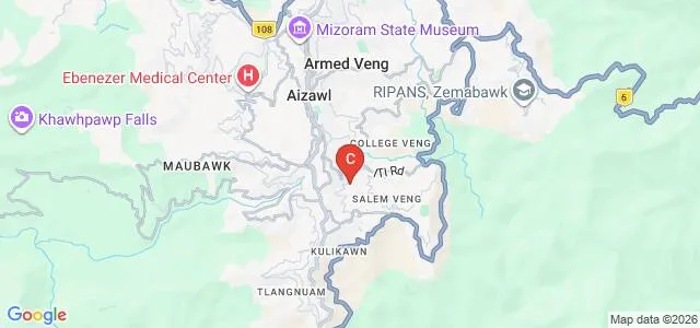 Institute of Advanced Study in Education, Aizawl Map