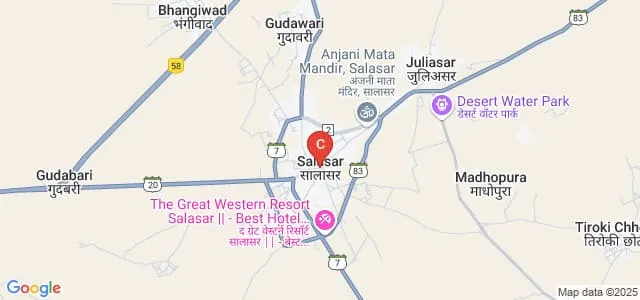 Smt Shantidevi Sahuwala Rajkiya Sanskrit Mahavidyalya, Salasar Map