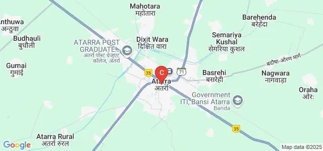 Atarra PG College, Banda Map
