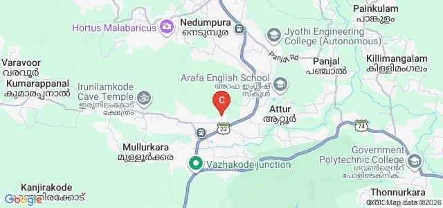 Mahajubilee Training College, Mulloorkara Map