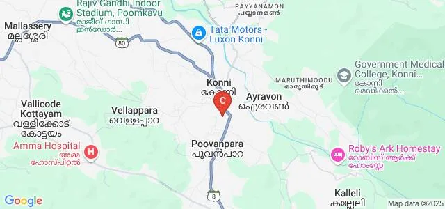 Mannam Memorial NSS College, Konni Map