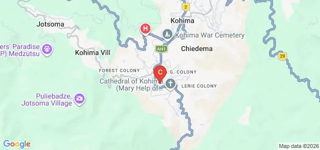 Modern Institute of Teacher Education, Kohima Map