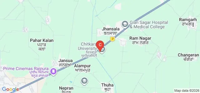 Chitkara Design School, Jhansla Map