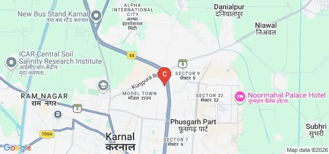 Gandhi College and School of Nursing, Karnal Map