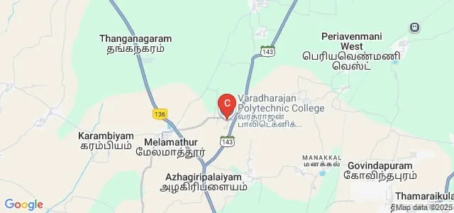Varadharajan Polytechnic College, Perambalur Map