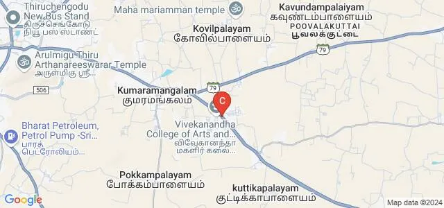 Vivekanandha Engineering College for Women, Tiruchengode Map