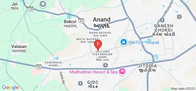 RN Patel Ipcowala School of Law and Justice, Anand Map