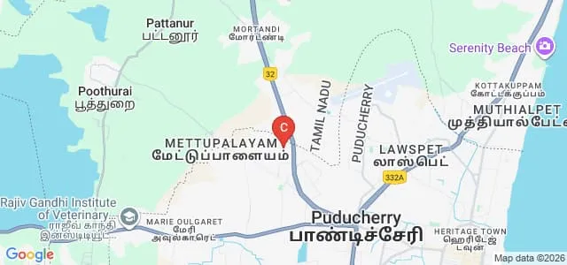 Mother Theresa Postgraduate and Research Institute of Health Sciences, Puducherry Map