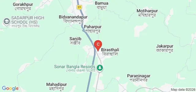 Birosthali Teachers Training College, Chanchal Map