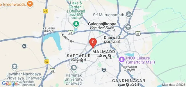 University College of Fine Arts and Music, Karnataka University, Dharwad Map
