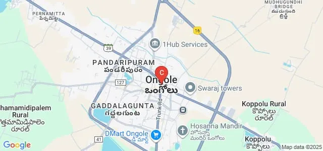 BA and KR College of Pharmacy, Ongole Map