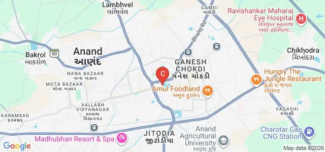 Dr Indravadan P Patel Institute of Medical Technology and Research, Anand Map