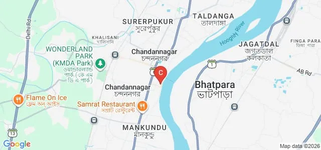Chandernagore Government College, Chandernagore Map