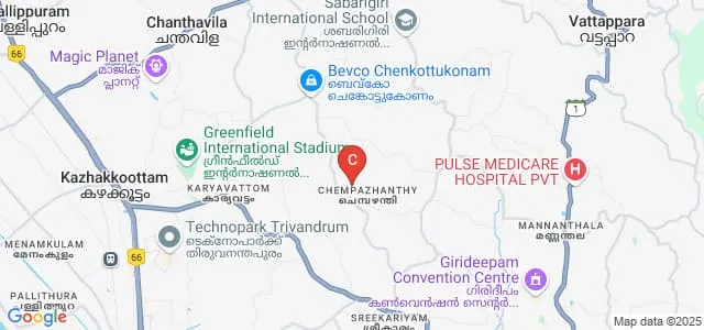 Sree Narayana Guru College of Advanced Studies, Chempazhanthy Map