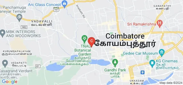 School of Postgraduate Studies Tamil Nadu Agricultural University, Coimbatore Map