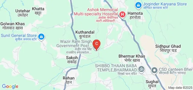 WRS Government College, Dehri Map
